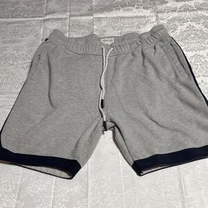 Sovereign Code Light Gray Athletic Shorts with Dark Trim size L